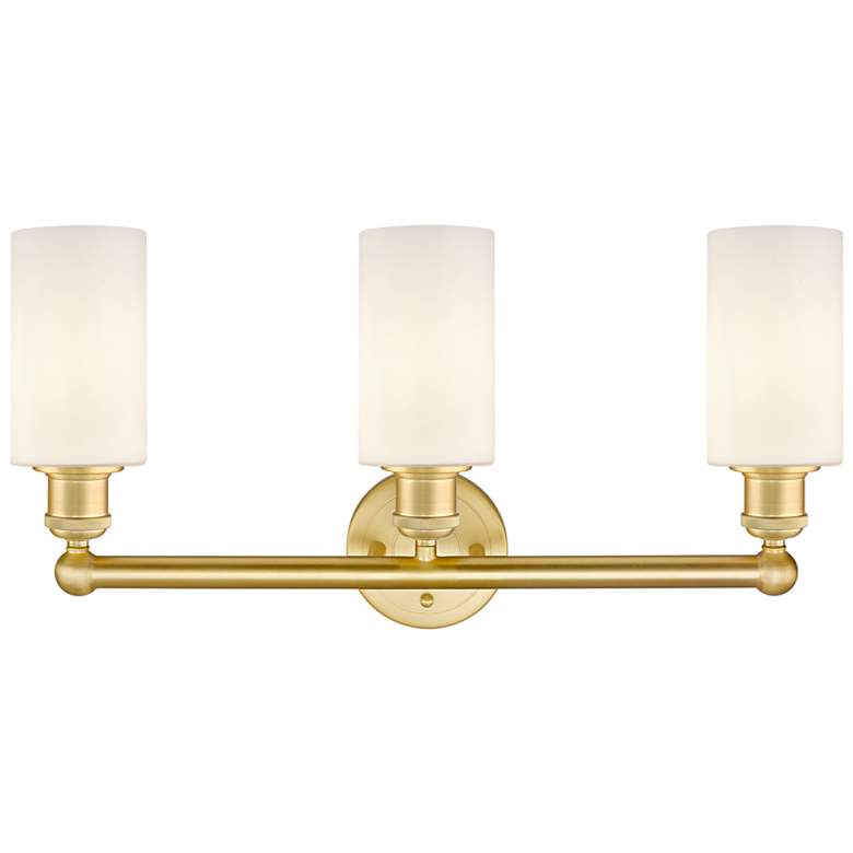 Image 2 Clymer 21.88"W 3 Light Satin Gold Bath Vanity Light With Matte White S more views
