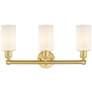 2_Clymer 21.88"W 3 Light Satin Gold Bath Vanity Light With Matte White S more views