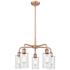 Clymer 21.88"W 5 Light Antique Copper Stem Hung Chandelier With Clear 
