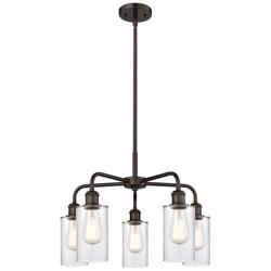 Clymer 21.88&quot;W 5 Light Rubbed Bronze Stem Chandelier w/ Clear Shade