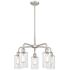 Clymer 21.88"W 5 Light Satin Nickel Stem Hung Chandelier With Clear Sh