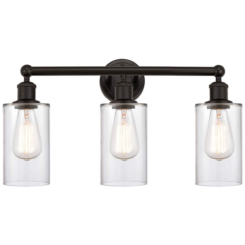 Image 1 Clymer 22" 3-Light Oil Rubbed Bronze Bath Light w/ Clear Shade