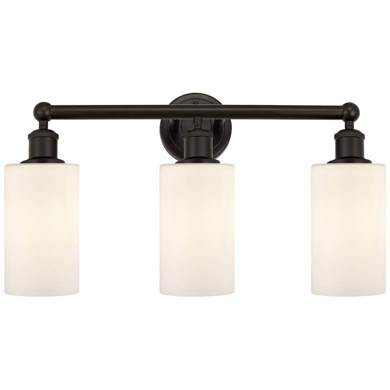 Image 1 Clymer 22" 3-Light Oil Rubbed Bronze Bath Light w/ Matte White Shade