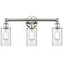 1_Clymer 22" Wide Polished Nickel and Clear 3-Light Bath Light