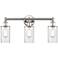 Clymer 22" Wide Polished Nickel and Clear 3-Light Bath Light