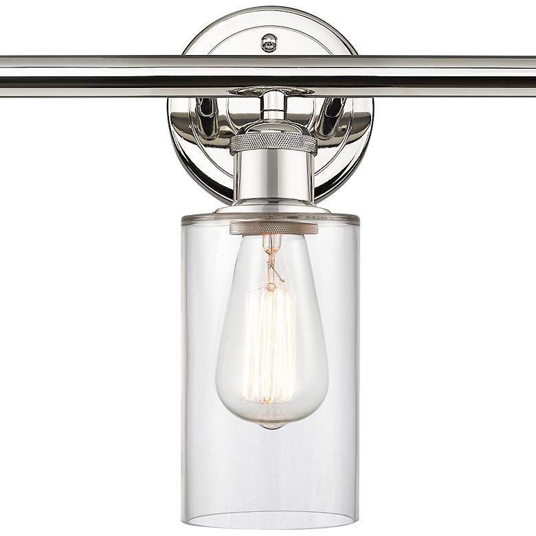 Image 2 Clymer 22" Wide Polished Nickel and Clear 3-Light Bath Light more views