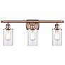 Clymer 26" 3-Light Antique Copper Bath Light w/ Clear Shade