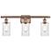 Clymer 26" 3-Light Antique Copper Bath Light w/ Clear Shade