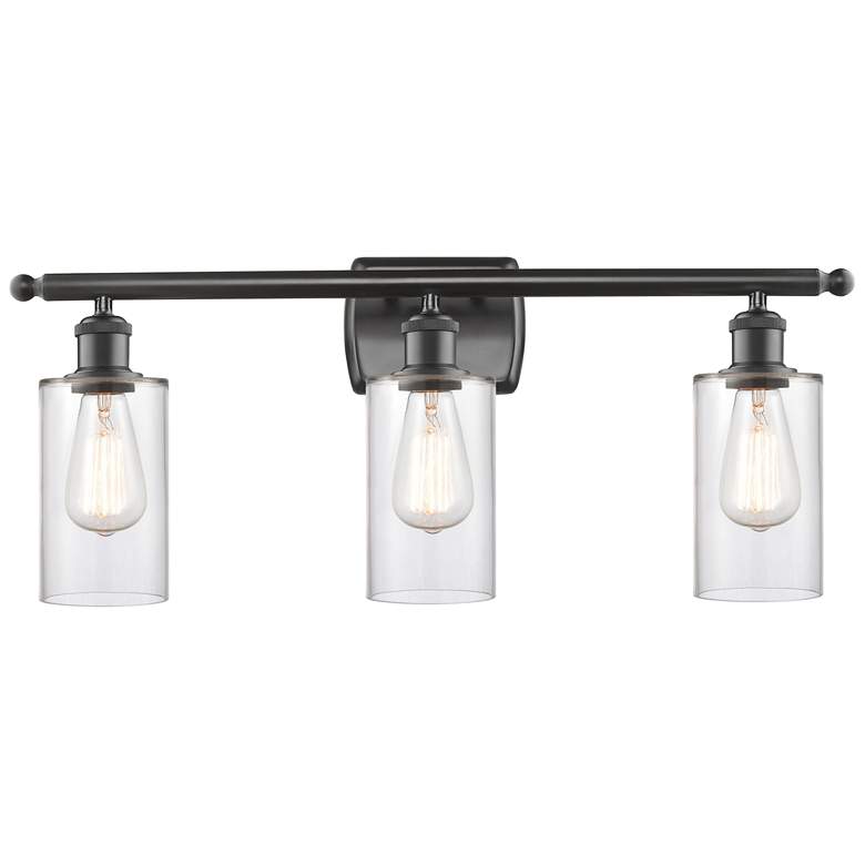 Image 1 Clymer 26" 3-Light Oil Rubbed Bronze Bath Light w/ Clear Shade