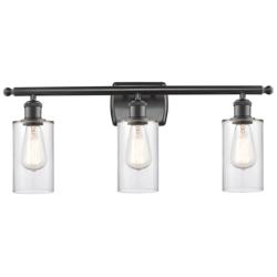 Clymer 26" 3-Light Oil Rubbed Bronze Bath Light w/ Clear Shade