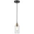 Clymer 3.88" Wide Black Brass Corded Mini Pendant With Clear Shade
