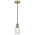 Clymer 3.88" Wide Brushed Brass Corded Mini Pendant w/ Seedy Shade