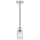 Clymer 3.88"W Polished Nickel Corded Mini Pendant w/ Seedy Shade