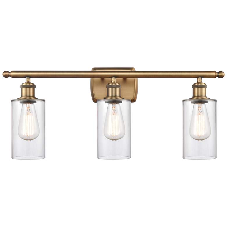 Image 1 Clymer 3 Light 26" LED Bath Light - Brushed Brass - Clear Shade