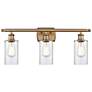 Clymer 3 Light 26" LED Bath Light - Brushed Brass - Clear Shade