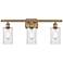 Clymer 3 Light 26" LED Bath Light - Brushed Brass - Clear Shade