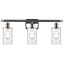 Clymer 3 Light 26" LED Bath Light - Polished Chrome - Clear Shade