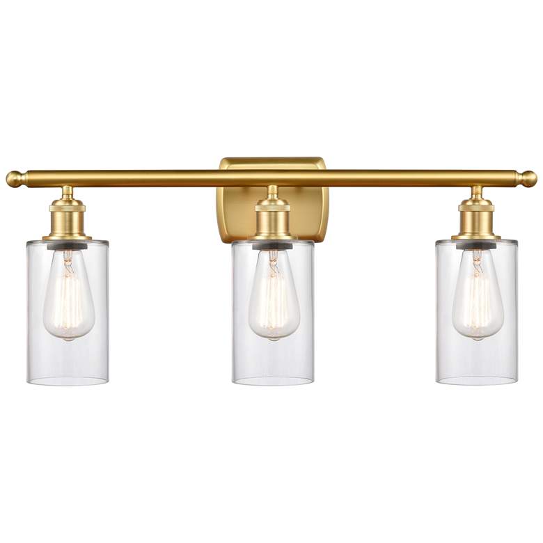 Image 1 Clymer 3 Light 26" LED Bath Light - Satin Gold - Clear Shade