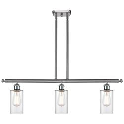 Clymer 3 Light 36" LED Island Light - Brushed Satin Nickel  - Clear Sh