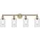 Clymer 30.88" Wide 4 Light Antique Brass Bath Vanity Light With Clear