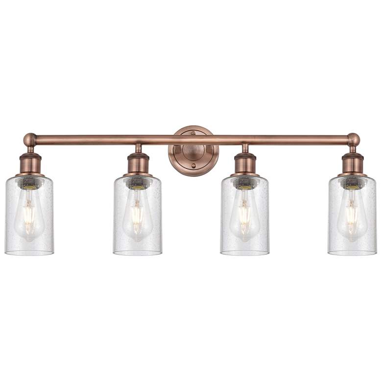 Image 1 Clymer 30.88" Wide 4 Light Antique Copper Bath Vanity Light w/ Seedy S