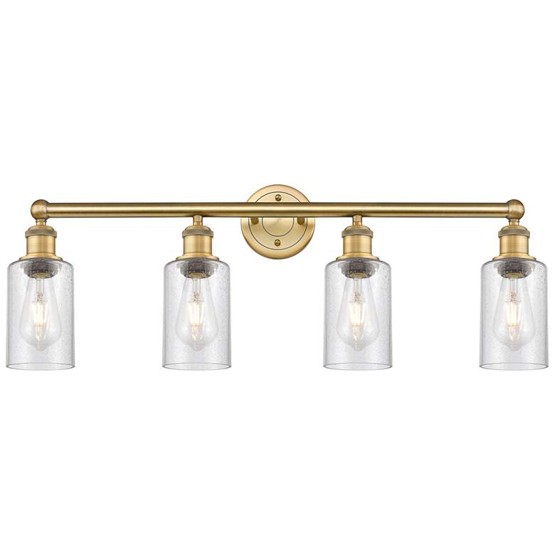 Image 1 Clymer 30.88" Wide 4 Light Brushed Brass Bath Vanity Light With Seedy