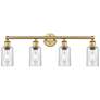 Clymer 30.88" Wide 4 Light Brushed Brass Bath Vanity Light With Seedy