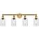 Clymer 30.88" Wide 4 Light Brushed Brass Bath Vanity Light With Seedy