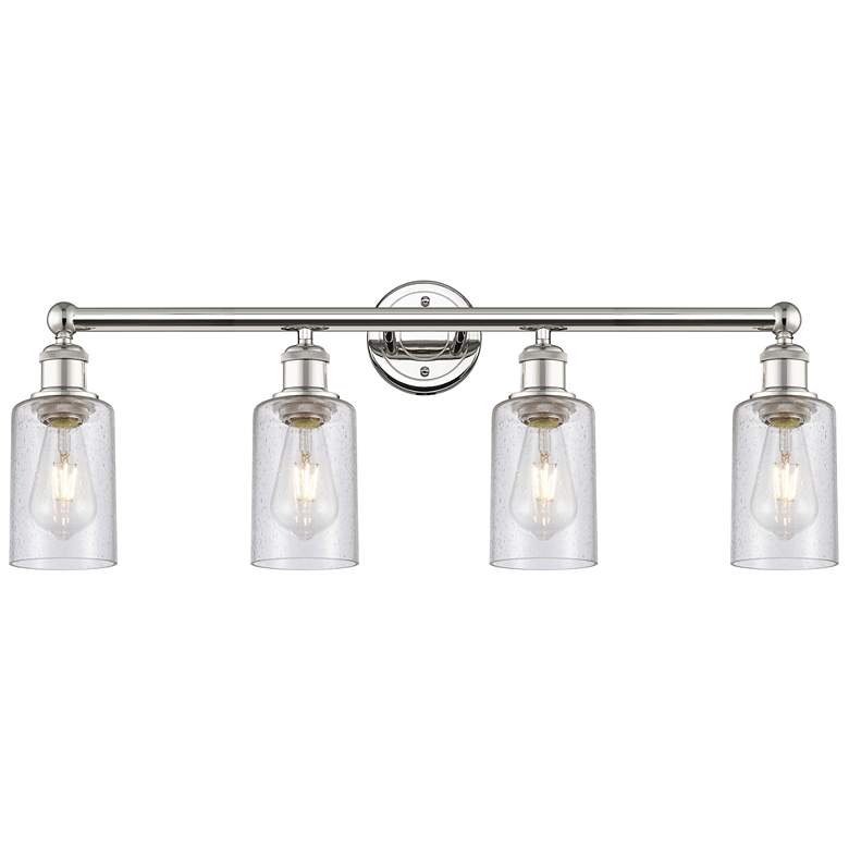 Image 1 Clymer 30.88" Wide 4 Light Polished Nickel Bath Vanity Light w/ Seedy