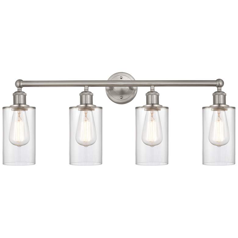 Image 1 Clymer 31" 4-Light Brushed Satin Nickel Bath Light w/ Clear Shade