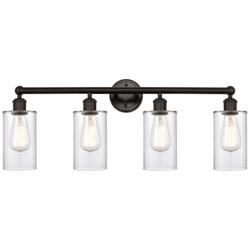 Clymer 31" 4-Light Oil Rubbed Bronze Bath Light w/ Clear Shade