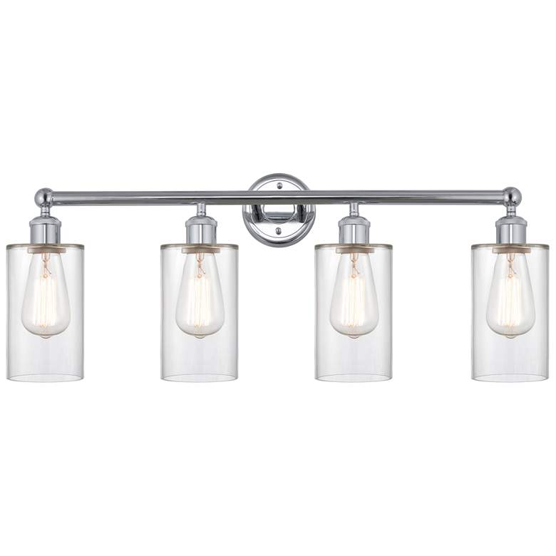 Image 1 Clymer 31" 4-Light Polished Chrome Bath Light w/ Clear Shade