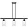 Clymer 36" Wide 3 Light Bronze Stem Hung Island Light w/ Clear Shade