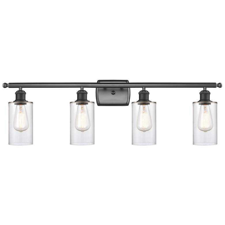 Image 1 Clymer 36" Wide 4 Light Matte Black Bath Vanity Light w/ Clear Shade