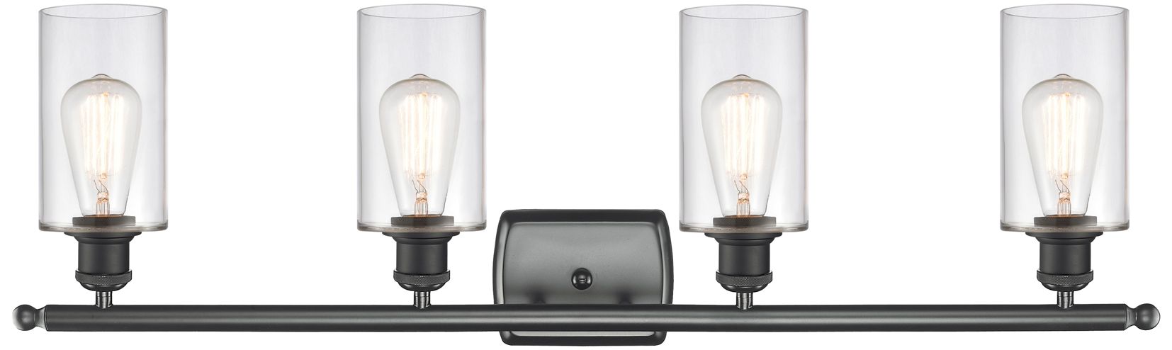 Image 2 Clymer 36" Wide 4 Light Matte Black Bath Vanity Light w/ Clear Shade more views