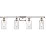 Clymer 36" Wide 4 Light Polished Nickel Bath Vanity Light w/ Clear Sha