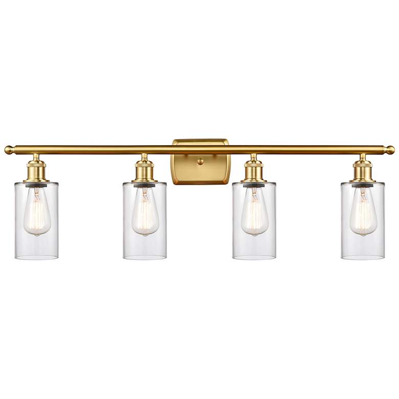 Image 1 Clymer 36" Wide Satin Gold 4-Light Bath Vanity Light