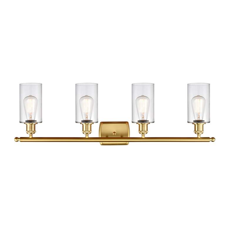 Image 2 Clymer 36" Wide Satin Gold 4-Light Bath Vanity Light more views