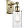 Clymer 4" Antique Brass Sconce w/ Clear Shade