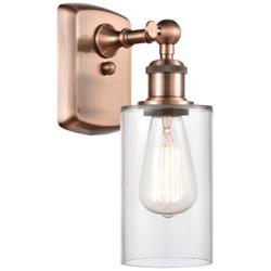 Clymer 4" Antique Copper Sconce w/ Clear Shade