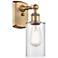 Clymer 4" Brushed Brass Sconce w/ Clear Shade