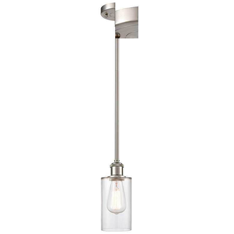 Image 1 Clymer 4" Brushed Satin Nickel Mini Pendant w/ Clear Shade