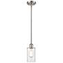 Clymer 4" Brushed Satin Nickel Mini Pendant w/ Clear Shade