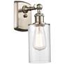 Clymer 4" Brushed Satin Nickel Sconce w/ Clear Shade