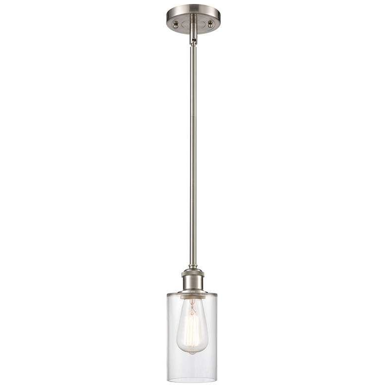 Image 1 Clymer 4" LED Mini Pendant - Brushed Satin Nickel - Clear Shade