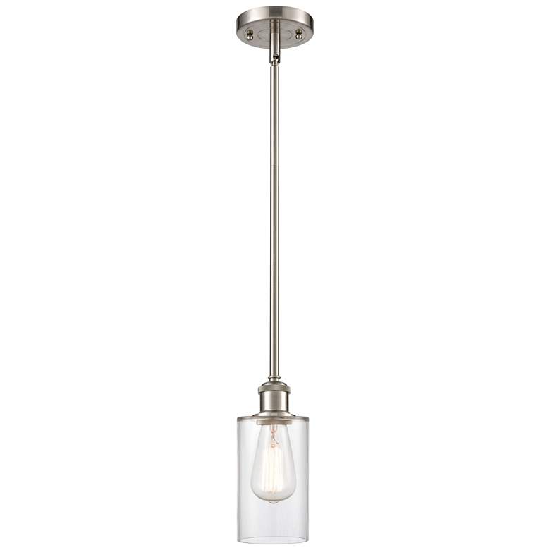 Image 1 Clymer 4 inch LED Mini Pendant - Brushed Satin Nickel - Clear Shade