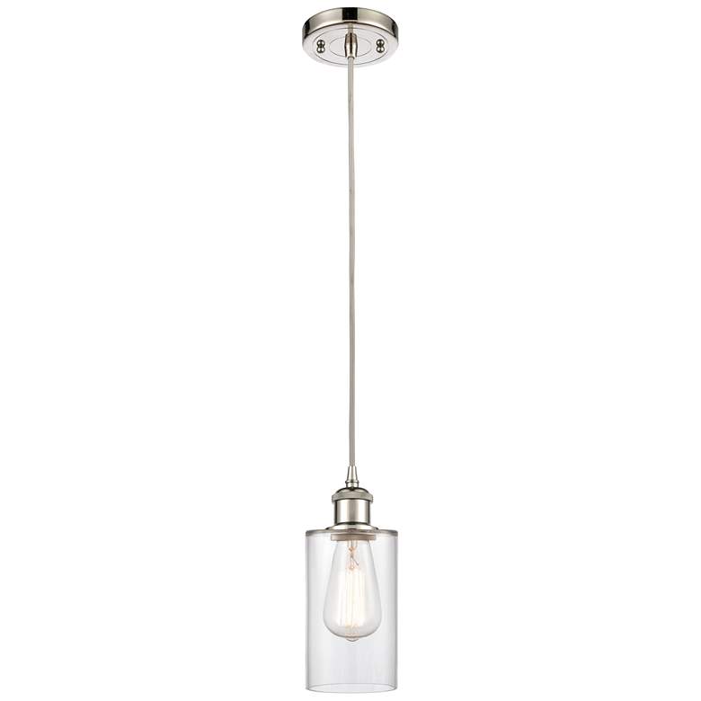 Image 1 Clymer 4" LED Mini Pendant - Polished Nickel - Clear Shade