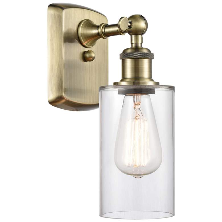 Image 1 Clymer 4" LED Sconce - Brass Finish - Clear Shade
