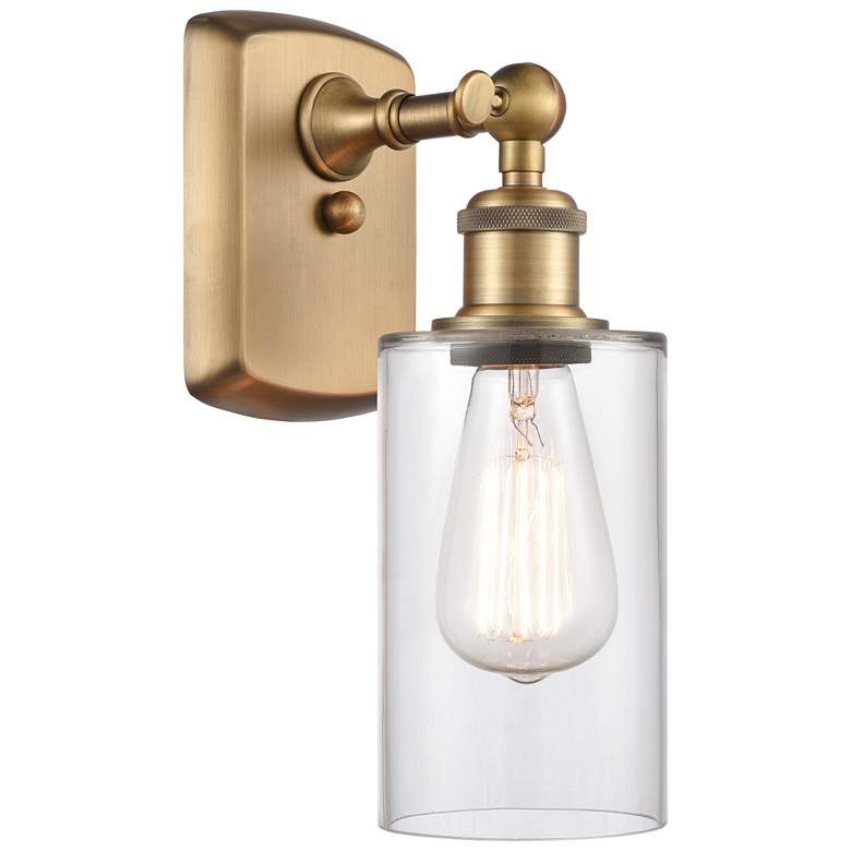 Image 1 Clymer 4" LED Sconce - Brass Finish - Clear Shade
