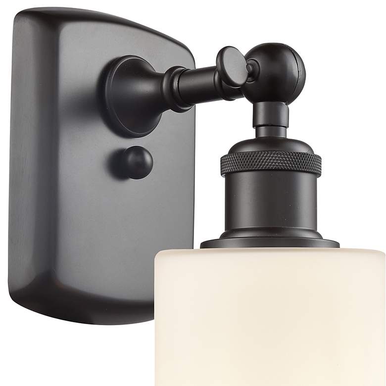 Image 2 Clymer 4" LED Sconce - Bronze Finish - Matte White Shade more views